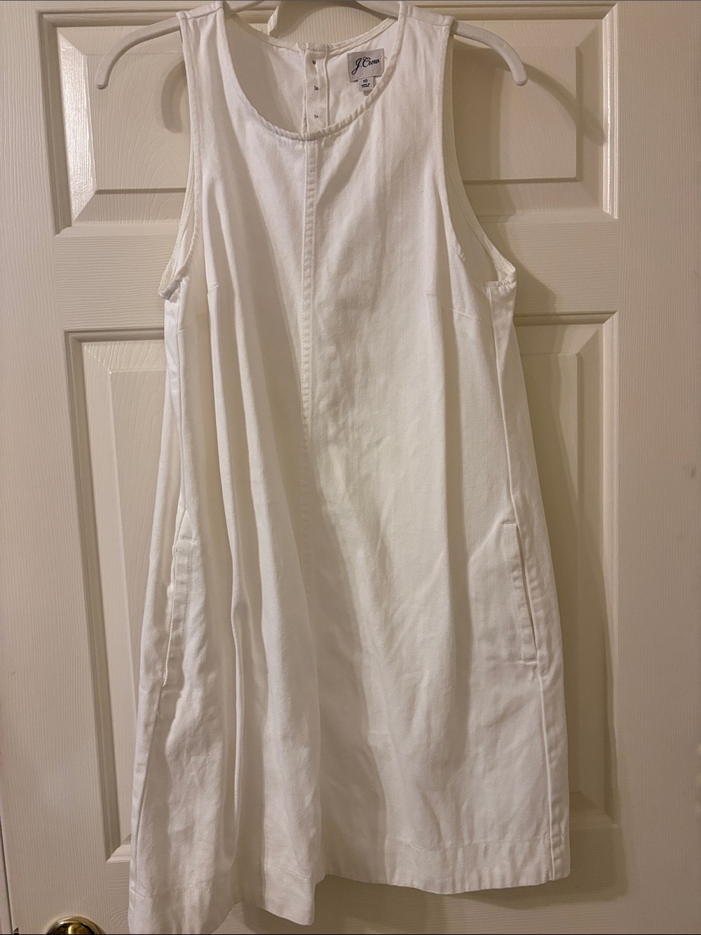 J. Crew White Sleeveless A-Line Dress